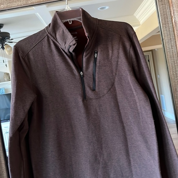 Swiss Tech Coffee Brown Pullover Lightweight Long Sleeve Womens L  Mens S Comfy - Picture 3 of 7